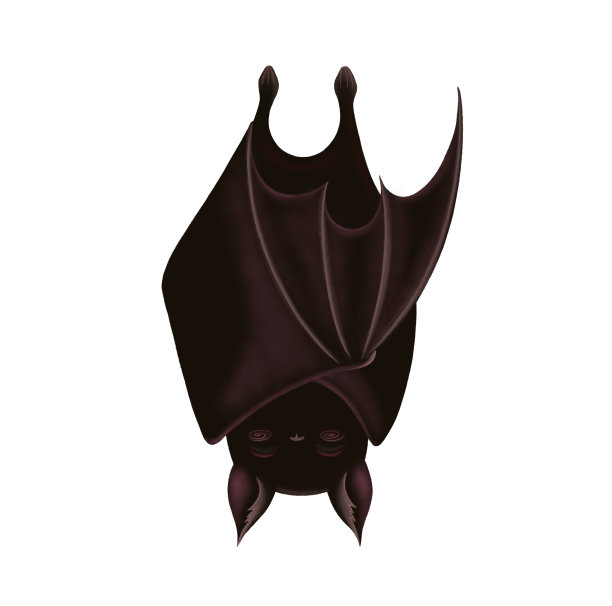 可爱的睡觉的蝙蝠在卡通风格。手绘万圣节黑色夜间奇思妙想人物深色插画。完美孤立的秋季图形和怪异的季节设计图纸。图片下载