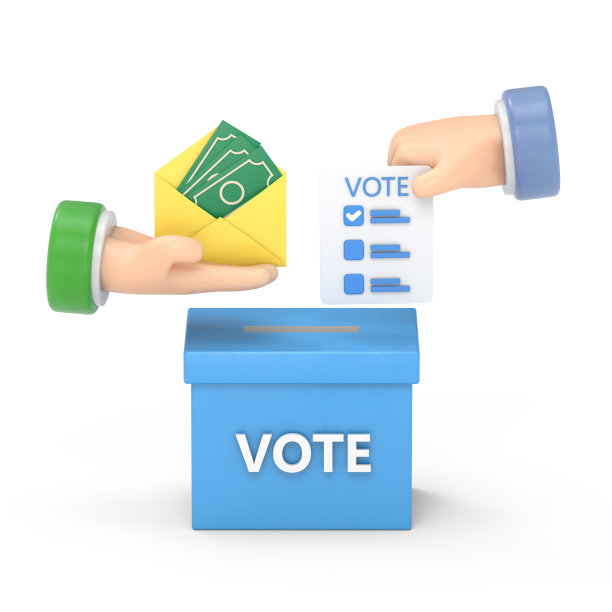 卡通手势图标模型。3d手把选票放在投票箱。选举、投票、去投票、公民参与投票的概念。3 d演示。白色背景的3D渲染。图片下载