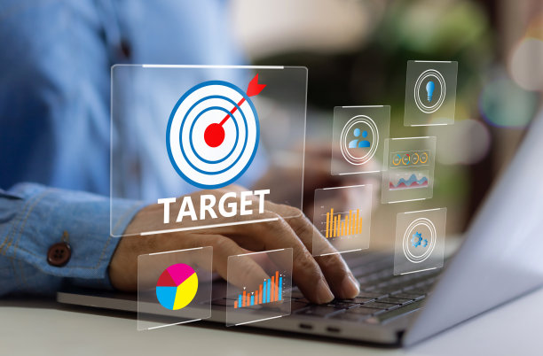 商人与目标图标业务，目标目标，市场目标，消费者，数字营销，战略，行动计划，成就，成功，财务增长，业务发展图片下载