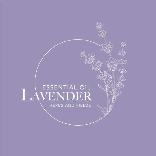 薰衣草花矢量标志。花卉设计标签图片下载