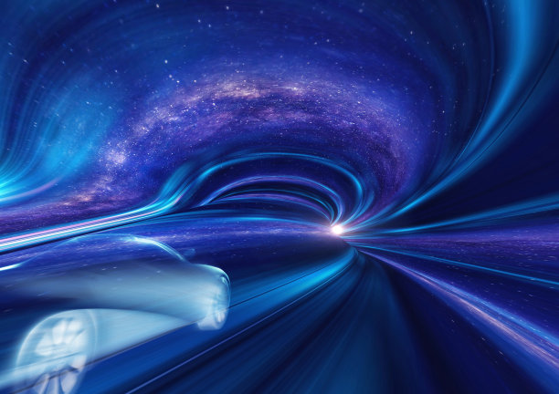 跑车在城市高速公路上超速行驶图片下载