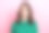 照片不确定怀疑的女人穿绿色衬衫咬嘴唇孤立的粉红色背景图片下载