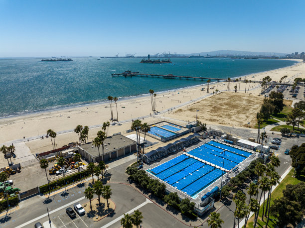 长滩贝尔蒙特海岸鸟瞰图图片下载