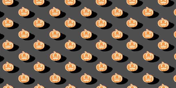 黑色背景的南瓜。咖啡厅、菜单、餐厅的图案。3d模板背景。万圣节。3d渲染。图片下载