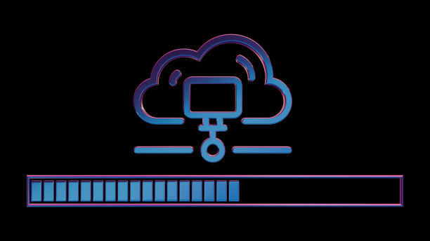 复古加载动画3D霓虹复古图标云图片下载
