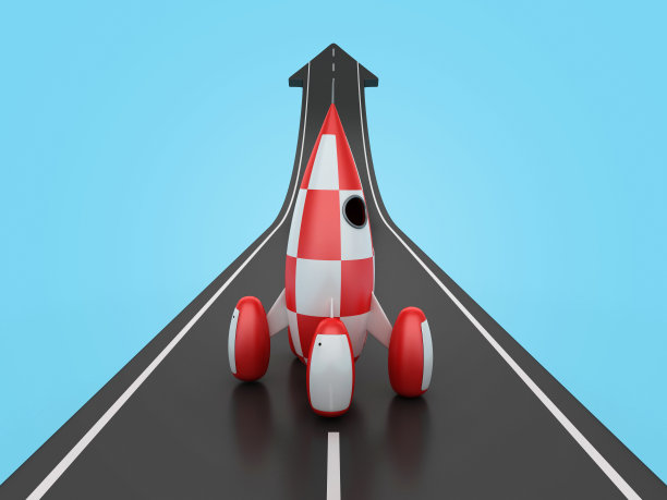 带有箭路的复古火箭图片下载