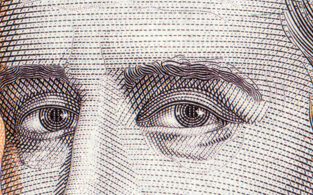 纸币上的面部特征图案设计图片下载