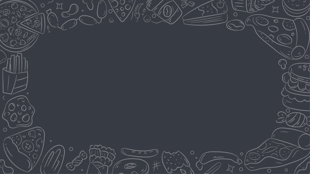 快餐框架背景在大纲手绘。垃圾食品框架系列图片下载