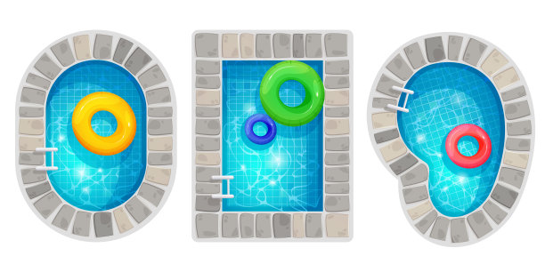 顶视图游泳池设置图片下载