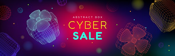 线框礼盒在散景背景飞行图片下载