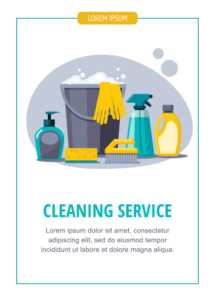 清洁用品。喷雾，海绵和桶。清洁服务图片下载