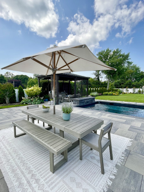 华丽的现代后院，完美的设计和美学图片下载