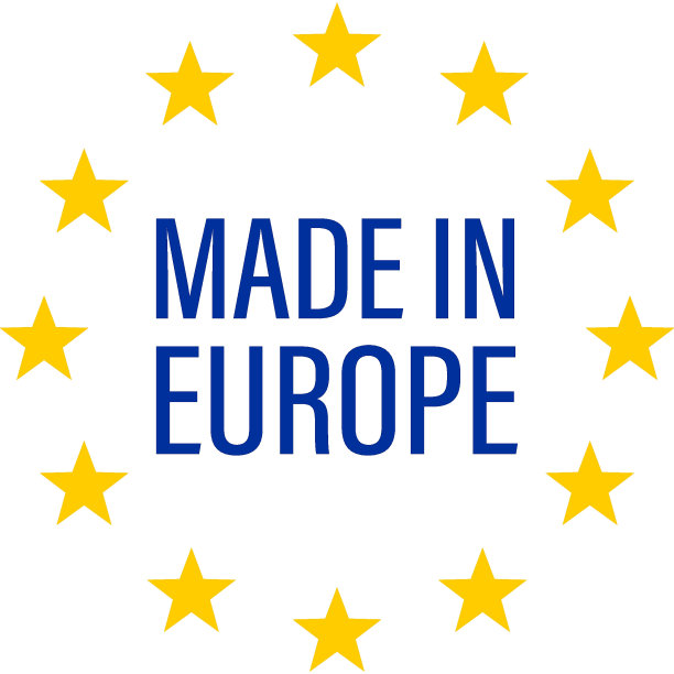欧盟制造。欧洲的质量。优质的质量。欧洲产品标签，贴纸。矢量平面图标图片下载