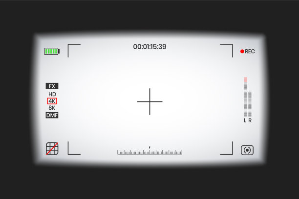 相机取景器视频或相框录像机平面风格设计矢量插图。图片下载