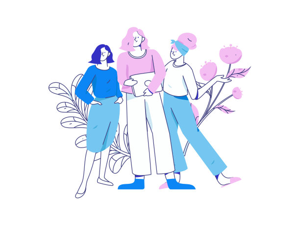 3.12国际妇女节职业女性平面人物矢量概念操作手绘插画图片下载