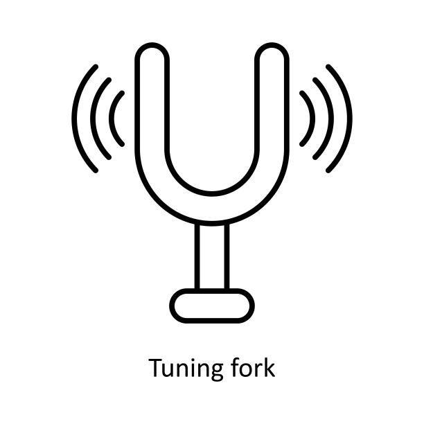 音叉矢量固体图标设计说明，音乐设备符号在白色背景，EPS 10文件图片下载