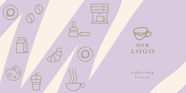 图案封面设计，食品包装，菜单，背景，咖啡厅墙壁，咖啡店，网页横幅。图片下载