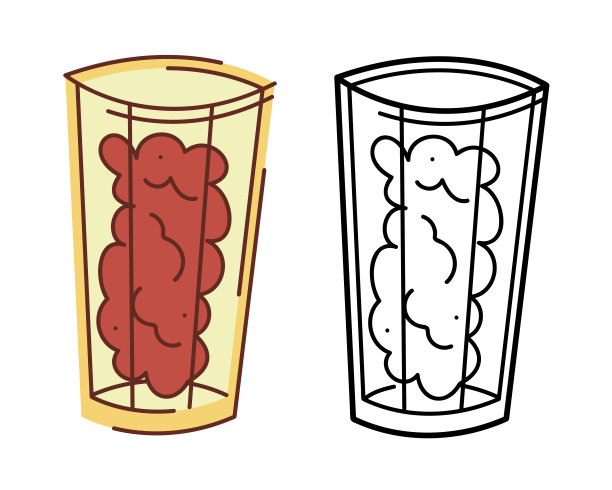 一杯葡萄干。矢量手绘插图。图片下载