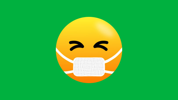 打喷嚏表情符号被隔离在绿屏上图片下载