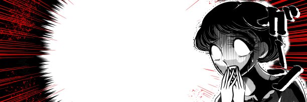 昭和复古70年代漫画风格的受惊女孩恐怖插画(宽幅)图片下载