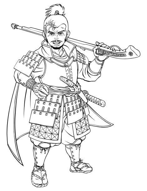 仙谷军阀织田信长拿着一把火绳枪图片下载