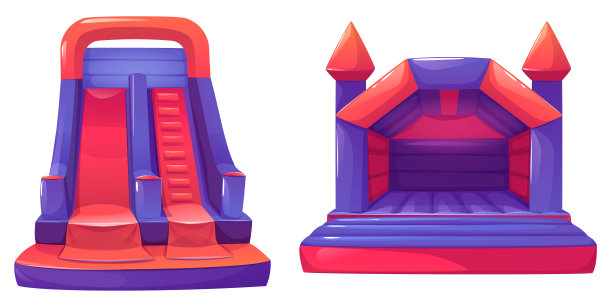 白色背景上的充气房子图片下载