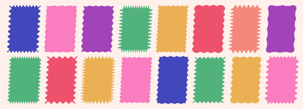 云波曲线边缘边界向量集图片下载