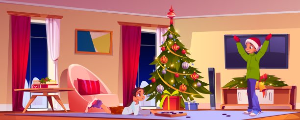 平安夜，一对紧张的夫妇在房间里图片下载