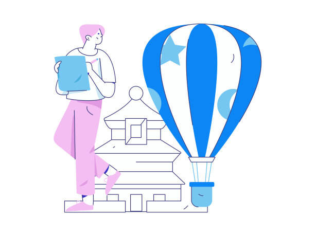 假期旅游旅游人物互联网背景矢量手绘插画图片下载