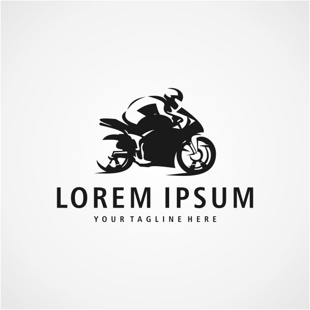 摩托车标志设计矢量插图图片下载