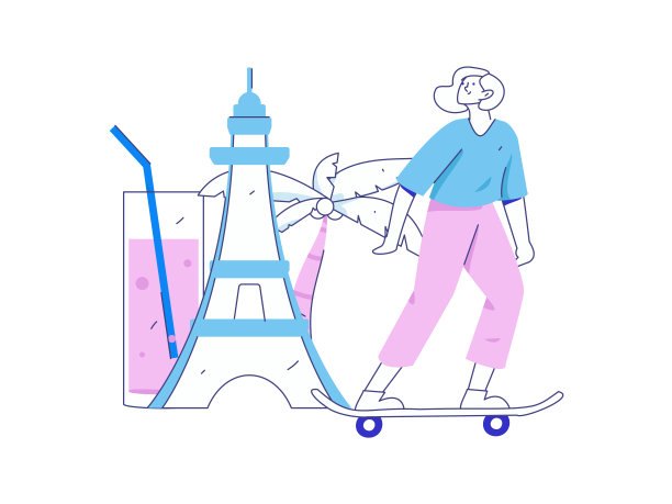 假期旅游旅游人物互联网背景矢量手绘插画图片下载