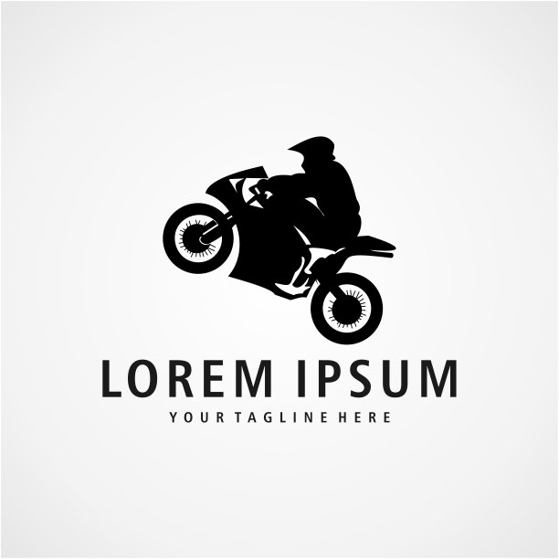 摩托车标志设计矢量插图图片下载