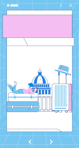 假期旅游旅游人物互联网背景矢量手绘插画图片下载