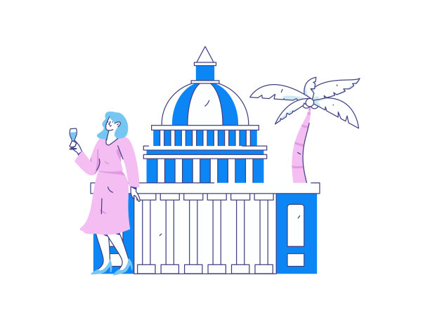 假期旅游旅游人物互联网背景矢量手绘插画图片下载