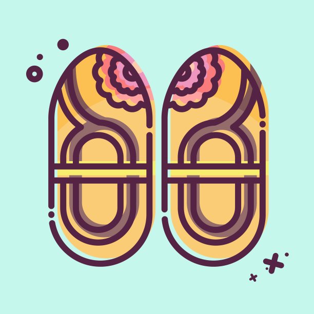 图标的鞋子。与韩国有关的符号。MBE风格。简单的说明图片下载