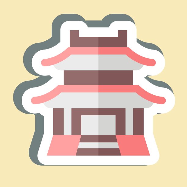 贴纸Gyeongbong。与韩国有关的符号。简单的说明图片下载