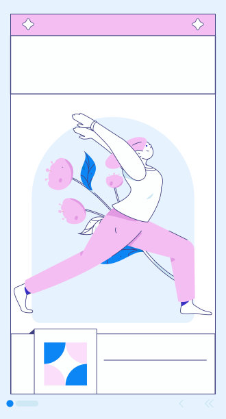 练习瑜伽，身心健康，平面矢量人物概念，操作手绘插图图片下载
