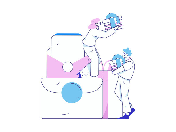 新年红包推广平面矢量人物概念插画图片下载