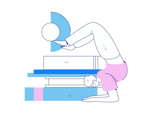 练习瑜伽，身心健康，平面矢量人物概念，操作手绘插图图片下载