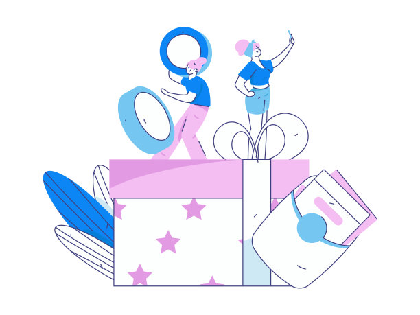 使用红包来吸引新客户和促进活动。平面矢量字符概念插图图片下载