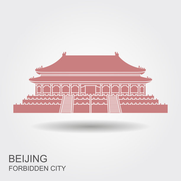 中国北京紫禁城，矢量图图片下载