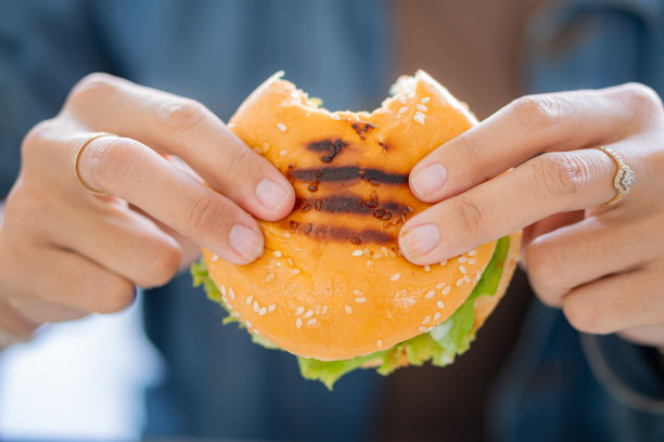 脆皮鸡肉汉堡配生菜和蛋黄酱图片下载