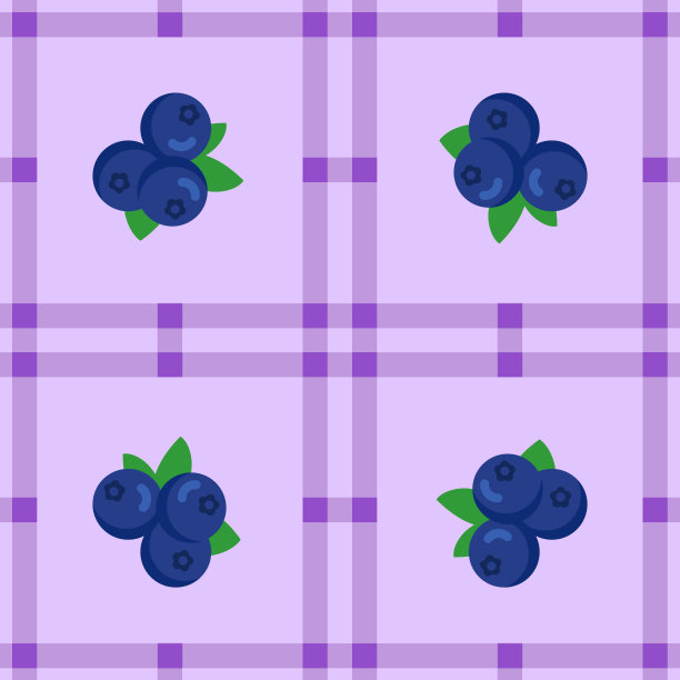 蓝莓水果无缝为图案面料，简单的蓝莓水果可爱重复在方形背景，说明水果图案壁纸图片下载