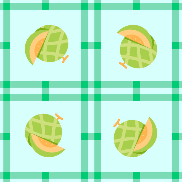 瓜果无缝为图案面料，简单的瓜果可爱重复在方形背景，插图水果图案壁纸图片下载