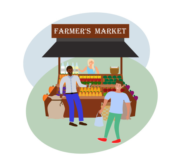 男人在农贸市场买东西图片下载