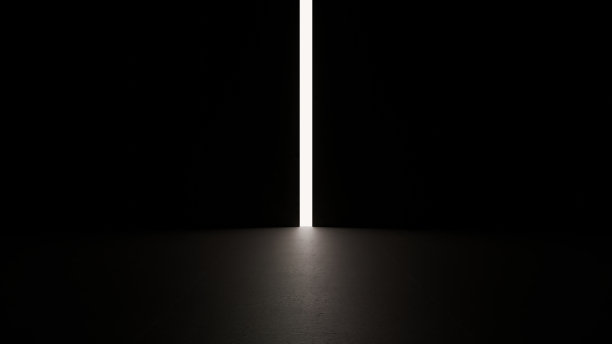 黑暗中的光。3D插图图片下载