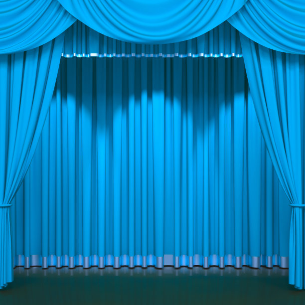 豪华舞台或窗帘，逼真的3D插图图片下载