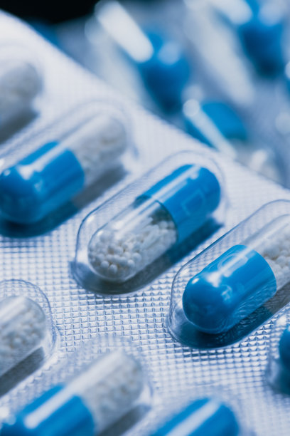 蓝色和白色胶囊泡罩包装-制药特写-健康概念-库存照片图片下载