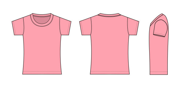 女士T恤矢量模板插画图片下载