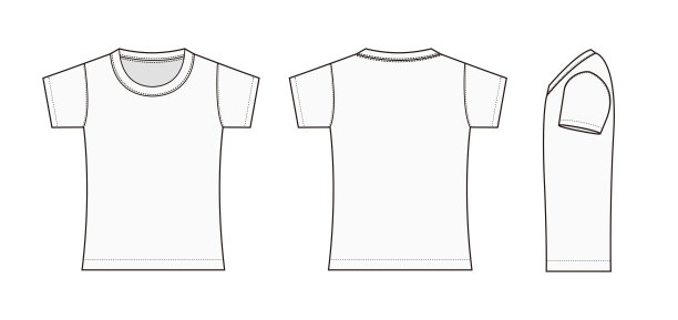 女士T恤矢量模板插画图片下载